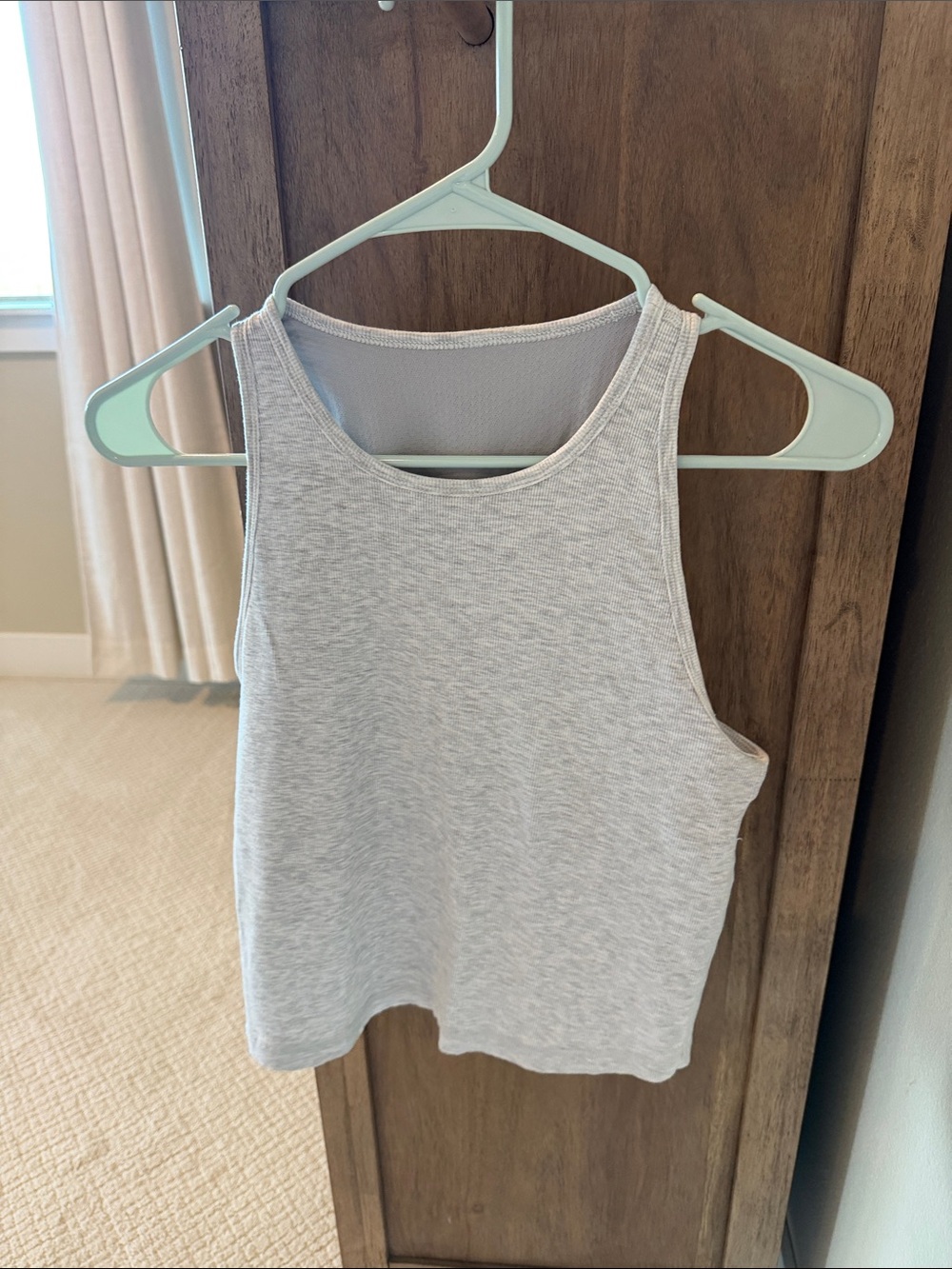 Vuori Light Gray Ribbed Tank Top